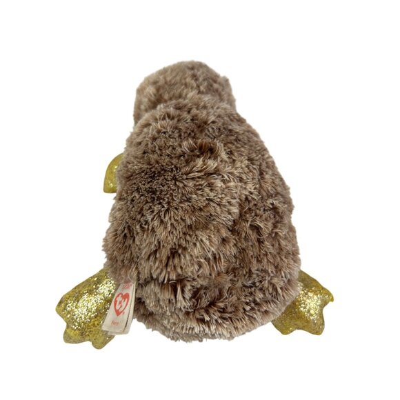 Ty Beanie Boos 9in Perry Platypus Plush Toy Glitter Gold Feet and Bill - Picture 4 of 7